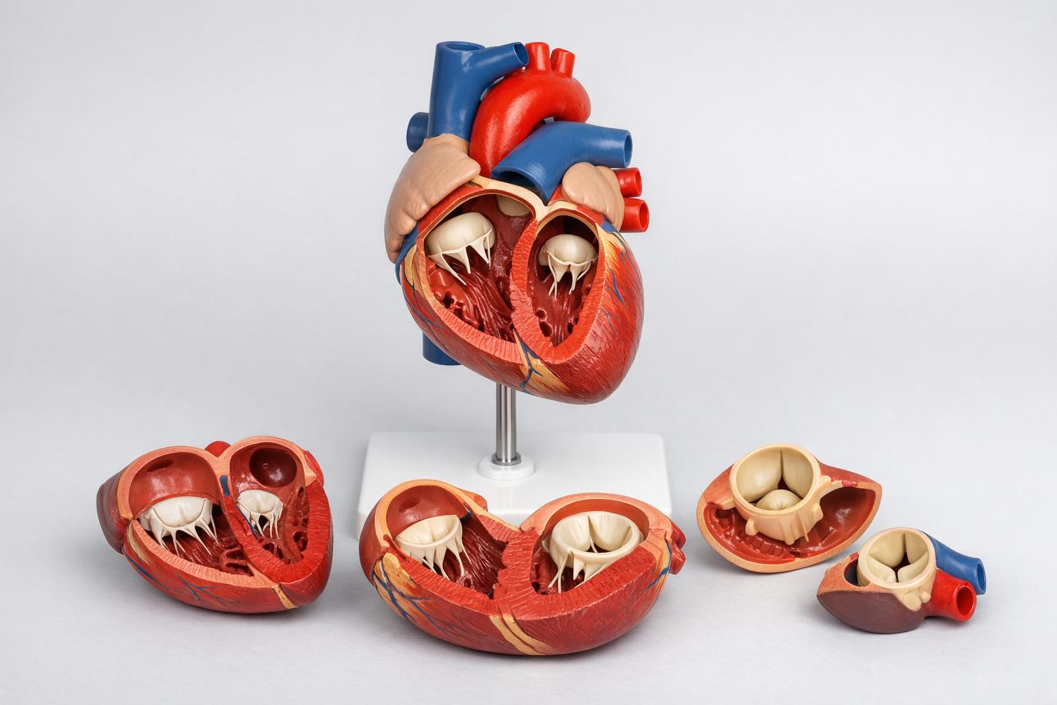 Anatomiczny model serca z możliwością demontażu, widok komór i zastawek